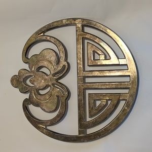 Vtg.Birk's Italy silver plated Primrose/lotus trivet. Very good condition.